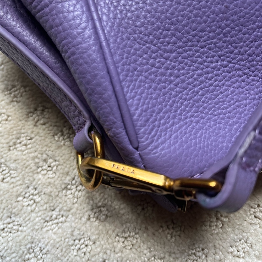 Prada Purple Leather Satchel with Gold Hardware - Picture 12 of 16